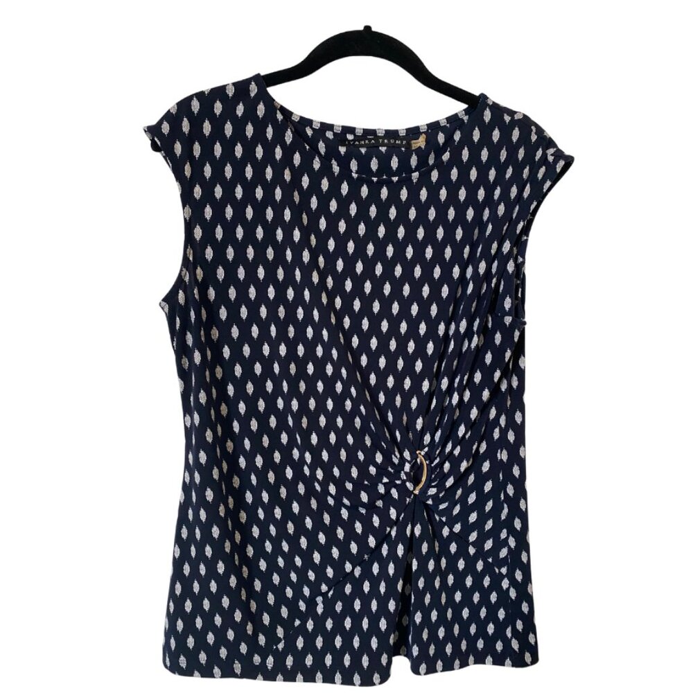 Navy Patterned Blouse